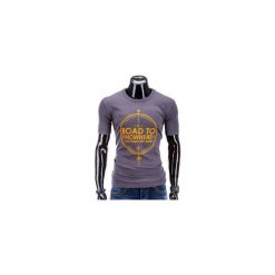 T-shirty męskie: T-SHIRT MĘSKI Z NADRUKIEM S558 – GRAFITOWY