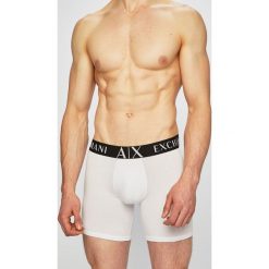 Armani Exchange - Bokserki. Białe bokserki męskie Armani Exchange, bez wzorów, z elastanu. W wyprzedaży za 69,90 zł.