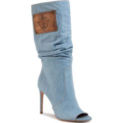 Kozaki ELISABETTA FRANCHI - SA-62B-01E1-V579 Light Blue. Niebieskie kozaki damskie Elisabetta Franchi, ze skóry, bez obcasa, na obcasie, bez zapięcia. W wyprzedaży za 2109,00 zł.