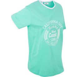 T-shirt bawełniany, krótki rękaw bonprix mentolowy niebieski. Niebieskie t-shirty damskie bonprix, z bawełny, z okrągłym kołnierzem. Za 34,99 zł.