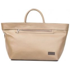 Trussardi Torebka Beżowa. Brązowe torebki klasyczne damskie Trussardi, bez wzorów, ze skóry, bez dodatków. Za 545,00 zł.