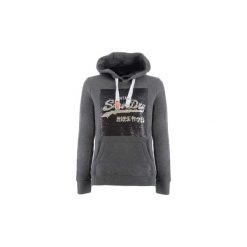 Bluzy Superdry PREMIUM SEQUIN ENTRY HOOD. Szare bluzy damskie Superdry, s, bez wzorów, bez rękawów, bez kaptura. Za 285,16 zł.