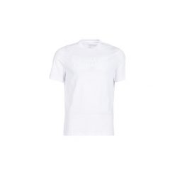 T-shirty z krótkim rękawem Armani Exchange HELBINOU. Białe t-shirty męskie Armani Exchange, s, bez wzorów, bez kołnierzyka, krótkie. Za 139,30 zł.