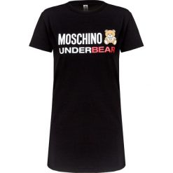 T-shirt MOSCHINO UNDERWEAR Czarny. Czarne t-shirty damskie marki Moschino Underwear, z nadrukiem, z bawełny, z okrągłym kołnierzem. Za 336,00 zł.