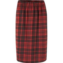 Spódnica bonprix ciemnobrązowo-czerwony karminowy w kratę. Pomarańczowe spódniczki damskie bonprix. Za 34,99 zł.