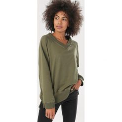 Khaki Bluza Mezlia. Brązowe bluzy damskie Born2be, xl, bez wzorów, bez rękawów, bez kaptura. Za 69,99 zł.