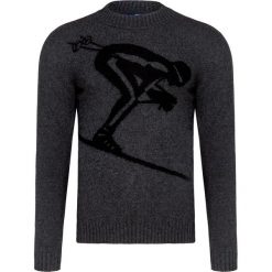 Sweter FUSALP SKIEUR. Szare swetry męskie Fusalp, na zimę, z nadrukiem, z wełny, bez kołnierzyka, bez kaptura. W wyprzedaży za 770,00 zł.