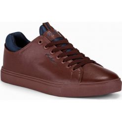 Półbuty męskie T333 - brązowe. Pomarańczowe półbuty męskie Ombre Clothing, bez wzorów, z gumy, bez zapięcia. Za 89,00 zł.