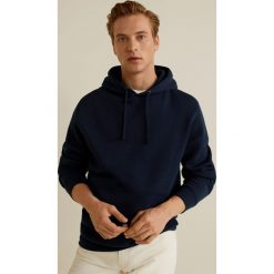 Mango Man - Bluza. Niebieskie bluzy męskie Mango Man, s, bez wzorów, z bawełny, z kapturem, bez rękawów, z kapturem. W wyprzedaży za 69,90 zł.