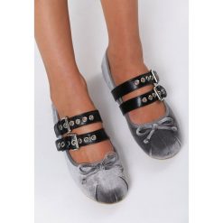 Jasnoszare Balerinki Bead And Reel. Szare baleriny damskie Renee, bez wzorów, bez obcasa. W wyprzedaży za 39,99 zł.