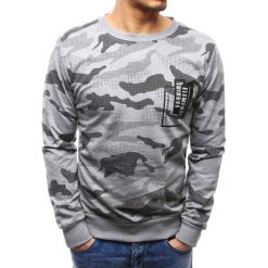 Bluzy męskie: Bluza męska z nadrukiem camo szara (bx3499)