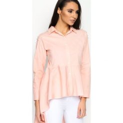 Różowa Koszula Shirt Dress. Brązowe koszule damskie marki Born2be, z materiału, na obcasie. Za 84,99 zł.