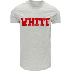 T-shirty męskie: T-shirt męski z nadrukiem szary (rx2101)