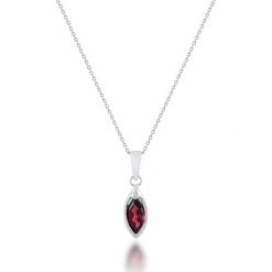 Łańcuszki męskie: Wspaniały Wisiorek Srebrny – srebro 925, Granat