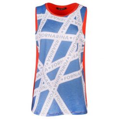 Fornarina Ladies T-dyan1 Królewski T-Shirt (Rozmiar M). Szare koszulki damskie marki Fornarina, m, bez wzorów, bez kołnierzyka, bez rękawów. W wyprzedaży za 105,00 zł.