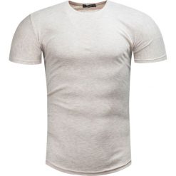 Koszulka męska t-shirt gładki beżowy Recea. Brązowe koszulki męskie Recea, s, bez wzorów, z bawełny, klasyczne, z klasycznym kołnierzykiem, bez rękawów. Za 17,99 zł.