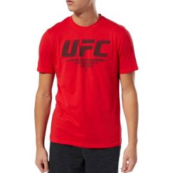 Reebok UFC Fan Fight For Logo Tee DU4585. Czerwone t-shirty męskie Reebok, xl, bez wzorów, z bawełny, bez kołnierzyka. W wyprzedaży za 89,99 zł.