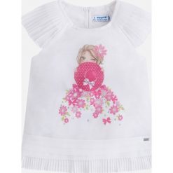 Mayoral - Top dziecięcy 92-134 cm. Szare bluzki dziewczęce marki Mayoral, z nadrukiem, z poliesteru, z okrągłym kołnierzem. Za 134,90 zł.