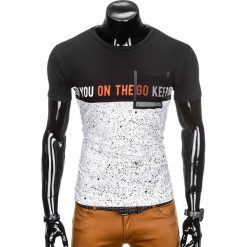 T-shirty męskie: T-SHIRT MĘSKI Z NADRUKIEM S867 – BIAŁY