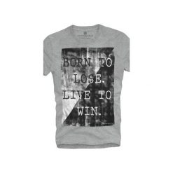 T-shirt UNDERWORLD Ring spun cotton Born to lose. Szare t-shirty męskie Underworld, s, z nadrukiem, z bawełny, bez kołnierzyka. Za 69,99 zł.
