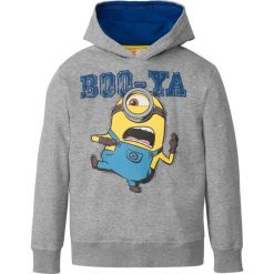 Bluza z kapturem "MINIONS" bonprix szary melanż. Szare bluzy chłopięce marki bonprix, m, melanż, z kapturem. Za 69,99 zł.