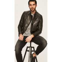 G-Star Raw - Kurtka skórzana. Szare płaszcze męskie G-Star RAW, s, bez wzorów, z bawełny, retro, krótkie, bez kaptura. Za 1849,00 zł.