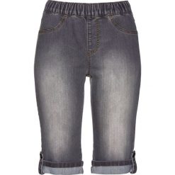 Bermudy dżinsowe z gumką w talii bonprix szary denim. Szare szorty damskie bonprix, z jeansu. Za 74,99 zł.