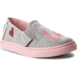 Tenisówki TOMS - Luca 10011477 Drizzle Grey Love. Szare trampki dziewczęce marki Toms, bez wzorów, z gumy, bez zapięcia. W wyprzedaży za 139,00 zł.