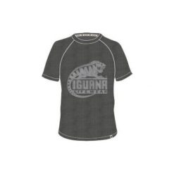 Koszulki sportowe męskie: IGUANA Koszulka Męska Baako Dark Grey Melange/Logo Print r. L
