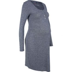 Sukienka shirtowa ciążowa i do karmienia piersią bonprix indygo melanż. Niebieskie sukienki ciążowe marki bonprix, melanż, z okrągłym kołnierzem, moda ciążowa, dopasowane. Za 54,99 zł.