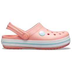 Crocs Crocband Clog K Melon/Ice Blue c8 25. Różowe sandały dziewczęce Crocs, z paskami. Za 169,00 zł.