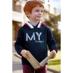 Mayoral - Bluza dziecięca 92-134 cm. Niebieskie bluzy chłopięce Mayoral, z nadrukiem, z elastanu, bez rękawów, z kapturem. W wyprzedaży za 69,90 zł.