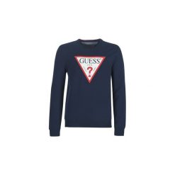 Bluzy Guess VIN. Niebieskie bluzy męskie Guess, s, z aplikacjami, bez kołnierzyka, bez rękawów, bez kaptura. Za 309,00 zł.