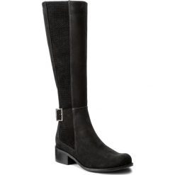 Kozaki MACCIONI - 608 Czarny/Srebrny. Czarne buty zimowe damskie marki Maccioni, z materiału, przed kolano, na wysokim obcasie, na obcasie. W wyprzedaży za 379,00 zł.