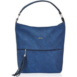 Torebka damska worek shopper MILTON ML10 granatowa - Granatowy. Niebieskie torby damskie na zakupy Milton, w paski, sportowe, zdobione. Za 119,99 zł.