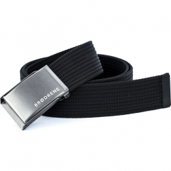 Pasek męski do spodni parciany Brodrene P01G czarny - Czarny. Czarne paski męskie Brødrene, w paski, z jeansu, eleganckie. Za 39,00 zł.