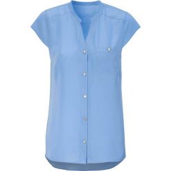 Cellbes Bluzka niebieski female niebieski 34/36. Niebieskie bluzki damskie Cellbes, bez wzorów, eleganckie, ze stójką, bez rękawów. W wyprzedaży za 89,00 zł.