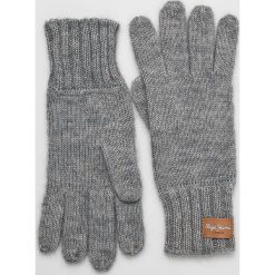 Pepe Jeans - Rękawiczki Eleanor. Czerwone rękawiczki damskie Pepe Jeans, z dzianiny. W wyprzedaży za 99,90 zł.