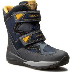 Buty zimowe chłopięce: Śniegowce GEOX – J Orizont B Abx C J640BC 0FU22 C4054 D Morski/Zółty