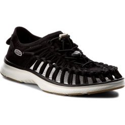 Sandały KEEN - Uneek 02 1017055 Black/Harvest Gold. Czarne klapki damskie Keen, bez wzorów, z materiału, sportowe, bez obcasa, na sznurówki, outdoorowe. W wyprzedaży za 209,00 zł.