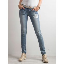 Spodnie damskie jeansy jeans rurki slim fit haft m. Jeansy damskie Merg Selection, m, z haftami, z bawełny. Za 69,00 zł.