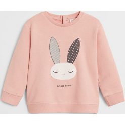Mango Kids - Bluza dziecięca Mires 80-104 cm. Różowe bluzy dziewczęce Mango Kids, bez wzorów, z bawełny, bez rękawów, bez kaptura. Za 45,99 zł.