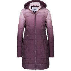 Kurtka pikowana w cieniowanym kolorze bonprix czarny bez - matowy jasnoróżowy. Fioletowe kurtki damskie bonprix, bez wzorów, bez kaptura. Za 149,99 zł.
