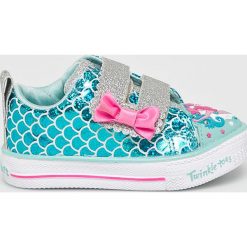 Skechers - Tenisówki dziecięce. Niebieskie trampki dziewczęce Skechers, bez wzorów, z gumy, bez zapięcia. Za 199,90 zł.