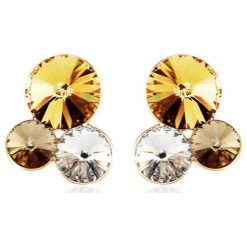 Kolczyki damskie: Pozłacane kolczyki-wkrętki z kryształkami Swarovski