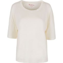 T- shirt Pepe Jeans. Szare koszulki damskie Pepe Jeans, z nadrukiem, z jeansu, z dekoltem na plecach, bez rękawów. Za 69,00 zł.