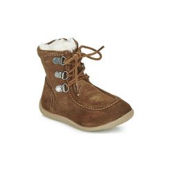 Kozaki Dziecko Kickers BAMARA. Pomarańczowe kozaki dziewczęce Kickers, bez wzorów, bez obcasa. Za 329,00 zł.