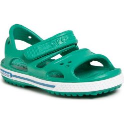 Sandały CROCS - Crocband II Sandal Ps 14854 Deep Green/Prep Blue. Zielone sandały chłopięce Crocs, z tworzywa sztucznego, bez zapięcia. Za 129,00 zł.