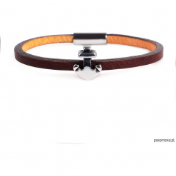 Brązowa bransoletka unisex z kotwicą Anche. Pomarańczowe bransoletki męskie marki Pakamera, ze stali. Za 99,00 zł.