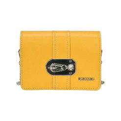 Skórzana torebka w kolorze żółtym - (S)18 x (W)13 x (G)6 cm. Żółte torebki klasyczne damskie Bosccolo, w paski, ze skóry, na ramię, bez dodatków. W wyprzedaży za 219,95 zł.
